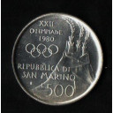 1980 Lire 500 Argento Olimpiadi San Marino